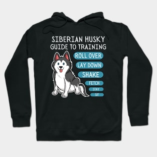 siberian husky guide to training-black and white husky dog Hoodie